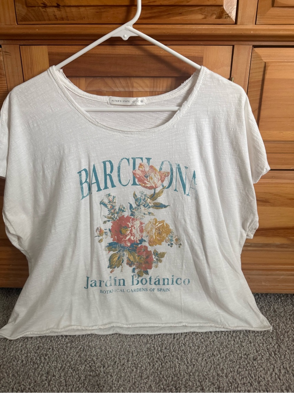 Altar'd State White Barcelona Floral Graphic Tee
